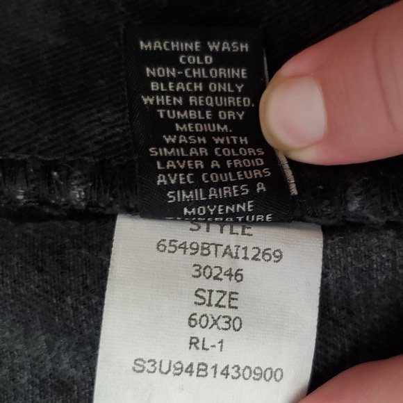 Polo Ralph Lauren Size 60 (Meas 57x30 17.5" High Rise) Faded Black Jeans A17 - Picture 9 of 11